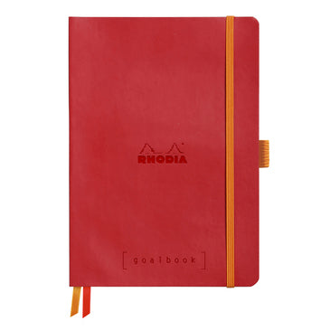 Rhodia GoalBook Notizbuch – A5 – punktiert – 90 g/m² – Softcover, Gummiband, Einstecktasche, rot, PEFC