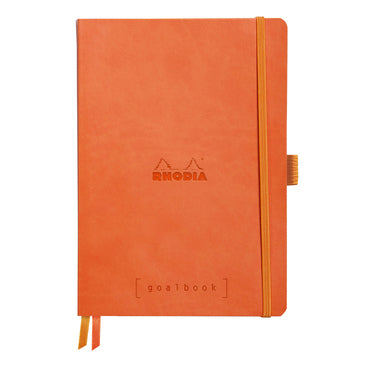 Rhodia Goalbook Notizbuch – A5 – punktiert – 240 Seiten – 90 g/m² – Softcover, Gummiband, Tasche, orange, PEFC