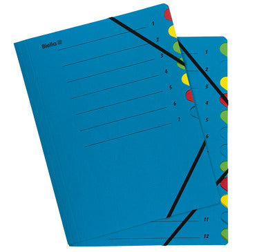 Biella Sammelmappe für A4, Karton, Blau, mit Gummizug