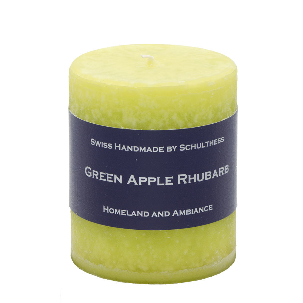 Schulthess Kerzenhandwerk Duftkerze – Green Apple Rhubarb – Ø 7 × 8 cm – ca. 40 h