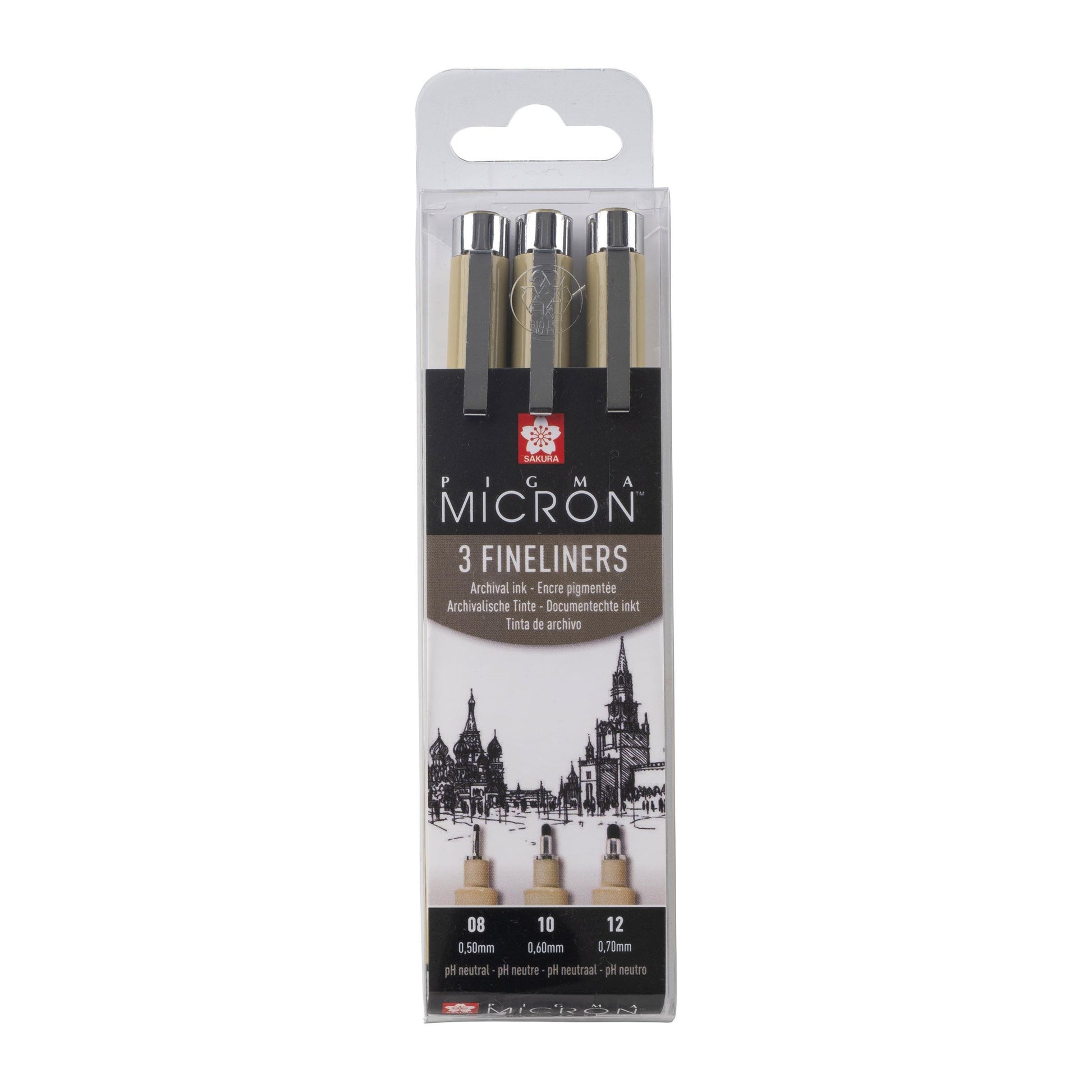 Sakura Pigma Micron Fineliner – 3er-Set – schwarz – wasserfest