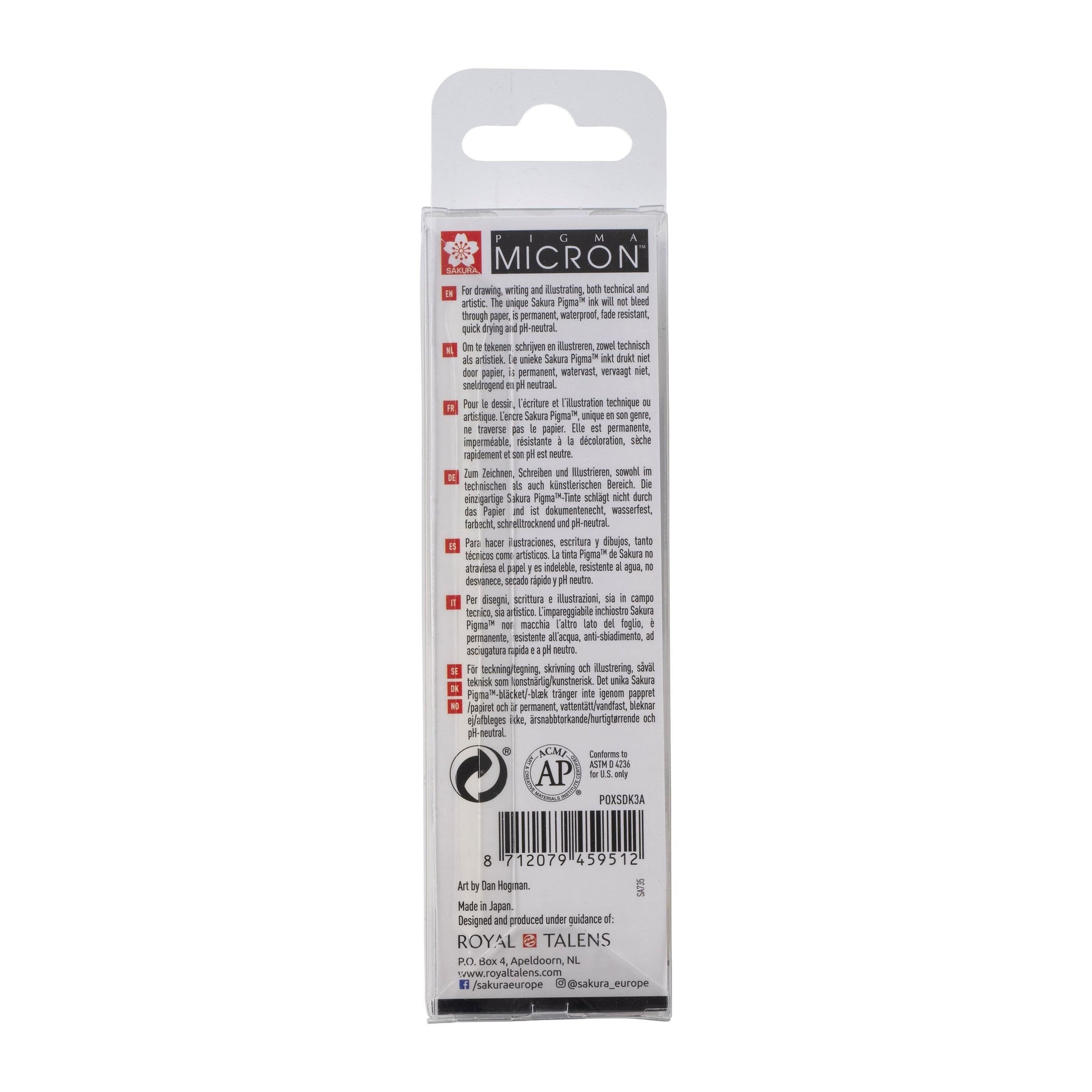 Sakura Pigma Micron Fineliner – 3er-Set – schwarz – wasserfest