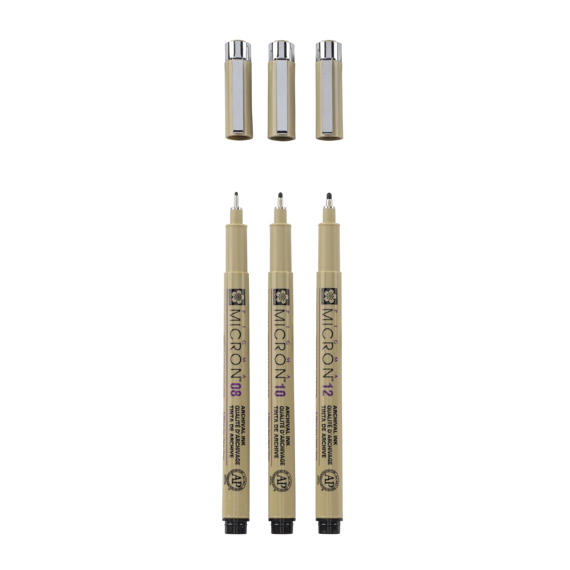 Sakura Pigma Micron Fineliner – 3er-Set – schwarz – wasserfest