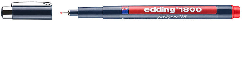 Edding 1800 Fineliner 0,5 mm – rot – wasserfest, dokumentenecht