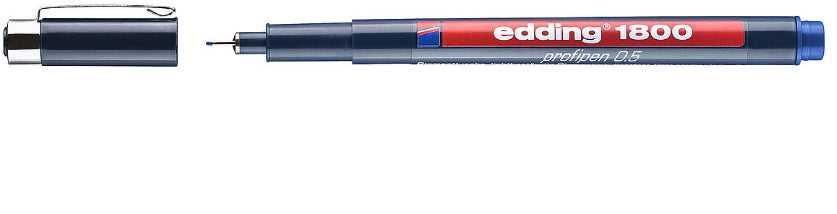 Edding 1800 Fineliner 0,5 mm – blau – wasserfest, dokumentenecht