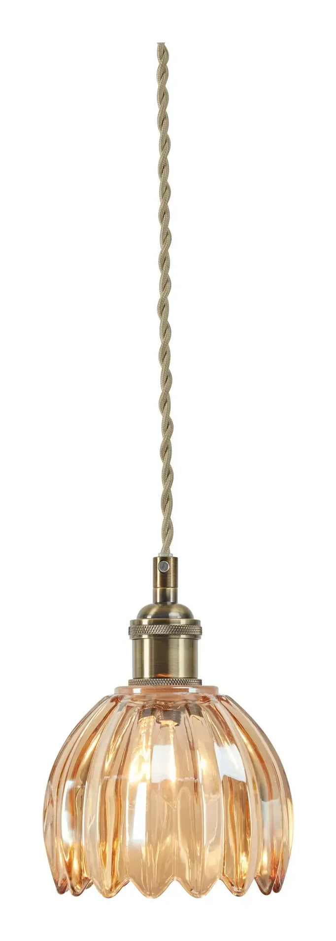 Markslöjd Pendelleuchte GOTA – Ø 13 × 17 cm, 40 W, Messing/Bernstein, E14, exkl. Leuchtmittel