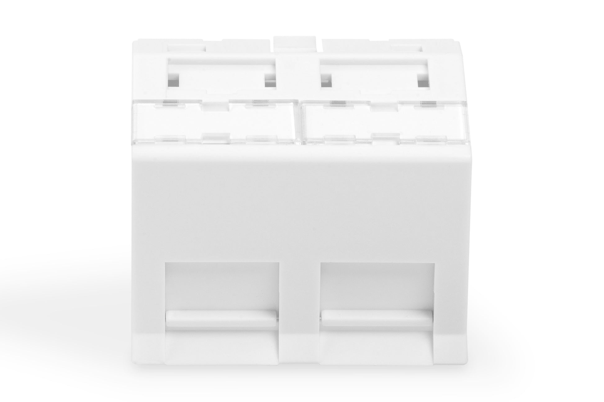 Digitus Keystone-Modul RJ45 Frontplatte, 2-Port, abgewinkelt, 45×45×38,6 mm – für Rahmen DN-93802-5-SH – Weiss