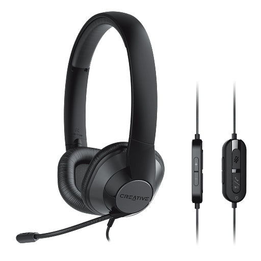 Creative Labs Creative HS-720 V2 Office-Headset – On-Ear, Stereo, Kabelgebunden, USB-A, ANC, Schwarz