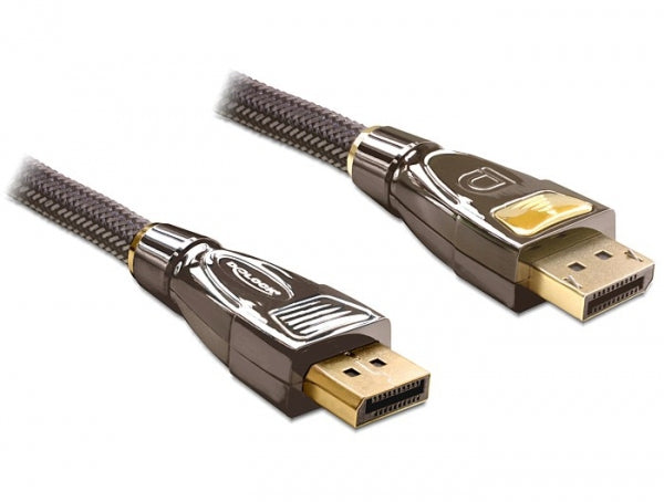 DeLOCK DisplayPort Kabel DP 1.2 4K 60 Hz – 2 m – Schwarz/Braun