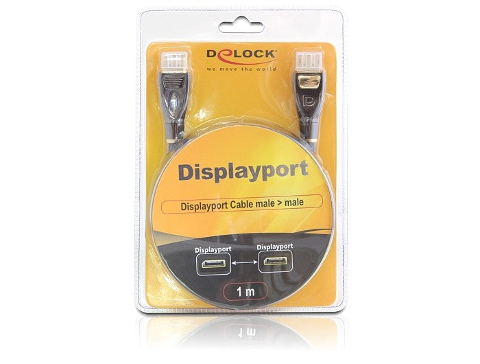 DeLOCK DisplayPort Kabel DP 1.2 4K 60 Hz – 1 m – Schwarz/Braun