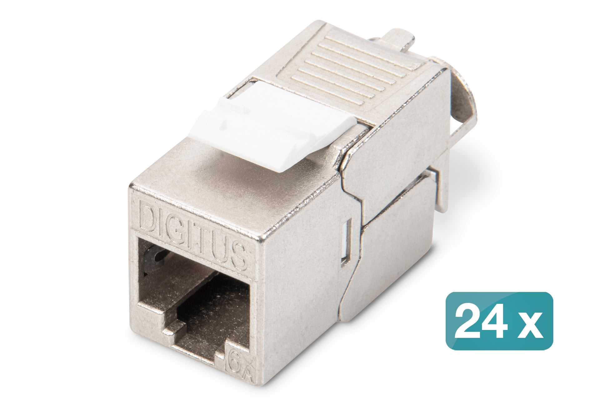 Digitus Patchpanel – 24× RJ‑45, bestückt mit 24× DN‑93615, Cat6a, 1U, Schwarz