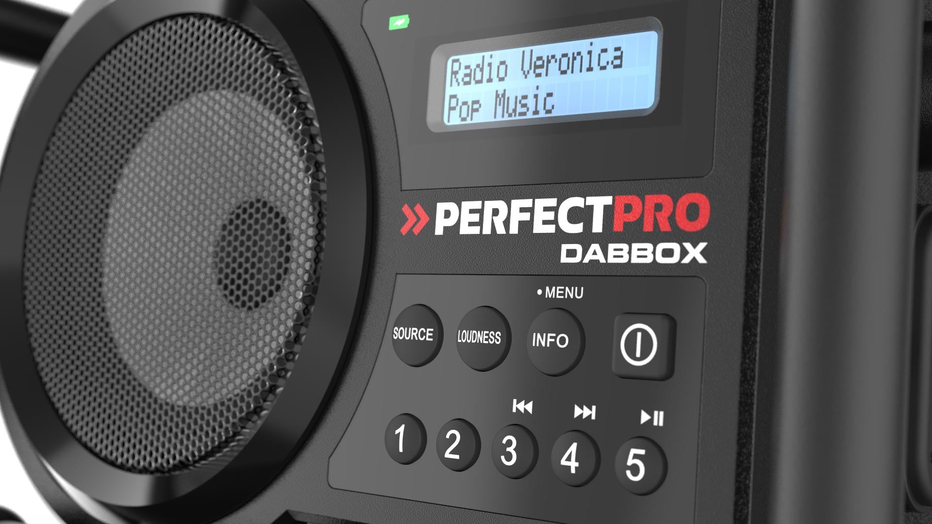 Perfectpro DABBOX – Baustellenradio – DAB+, UKW, Bluetooth, IP54, Akkubetrieb – Schwarz