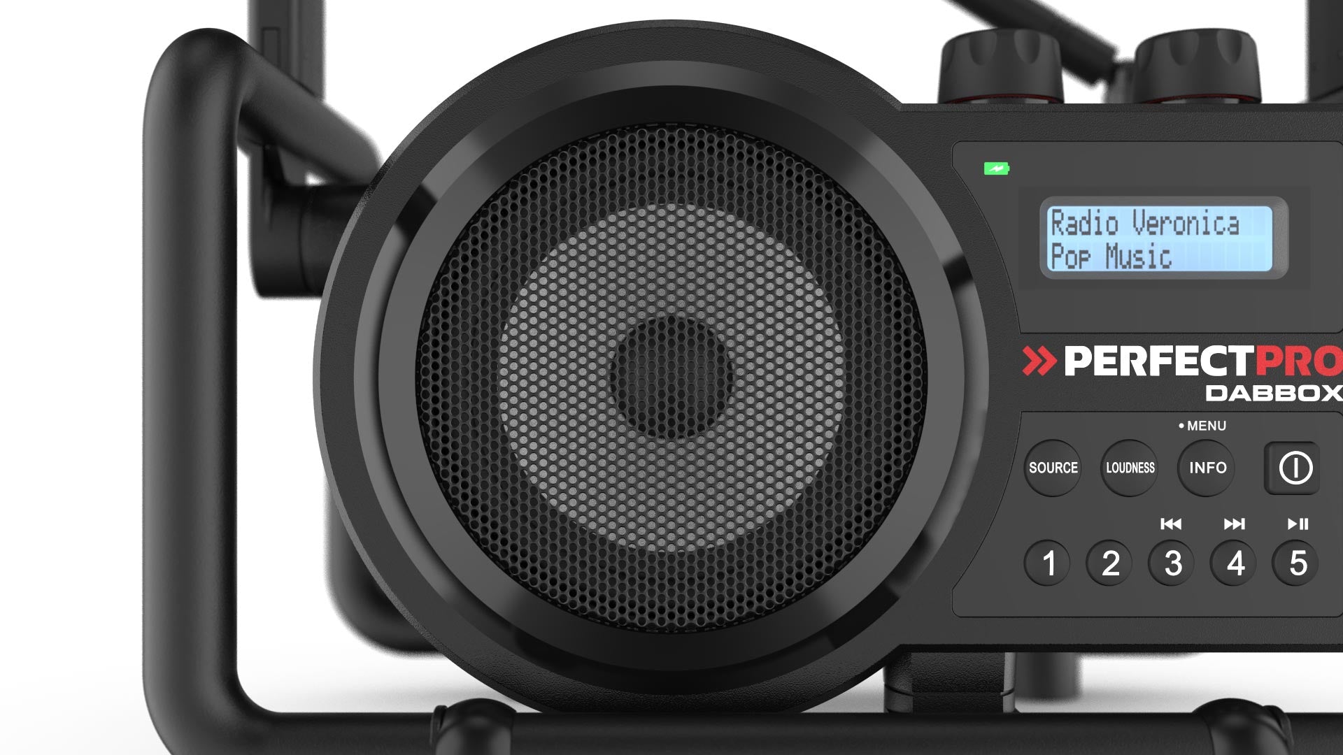 Perfectpro DABBOX – Baustellenradio – DAB+, UKW, Bluetooth, IP54, Akkubetrieb – Schwarz