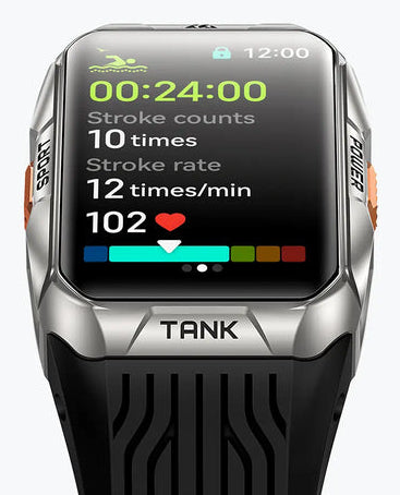 Kospet Tank X2 Ultra – Tauchcomputer-Smartwatch – 34 mm, Bluetooth, AMOLED, IP69K, Silber, Silikon
