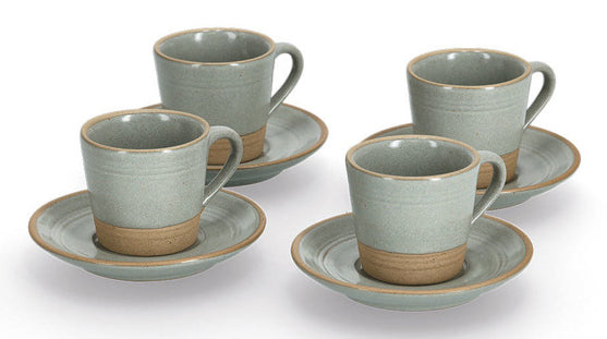 Zeller Present Espressotassen – Set 8-teilig, 60 ml, Ø 5,7 cm, Steingut, Blaugrün, spülmaschinenfest