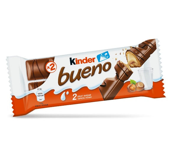 Ferrero Kinder Bueno Schokoladenriegel – Haselnuss, Milch, 2 × 21,5 g (43 g)