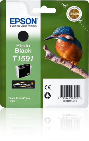 Epson T1591 Foto-Schwarz Tintenpatrone (Original) – 9'100 Seiten – für Stylus Photo R2000
