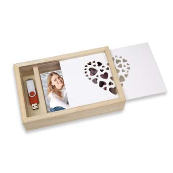 ZEP EIBERT Fotobox Love Box – Paulownienholz, Braun, 24,5 × 16 × 5 cm – 1er-Pack