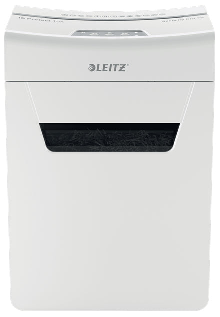 Leitz IQ 10X Protect Premium – Aktenvernichter, DIN P-4, Partikelschnitt 4 × 28 mm, 10 Blatt, 18 l, A4