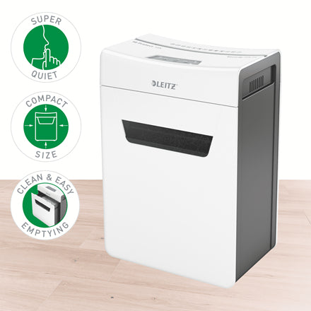 Leitz IQ 10X Protect Premium – Aktenvernichter, DIN P-4, Partikelschnitt 4 × 28 mm, 10 Blatt, 18 l, A4