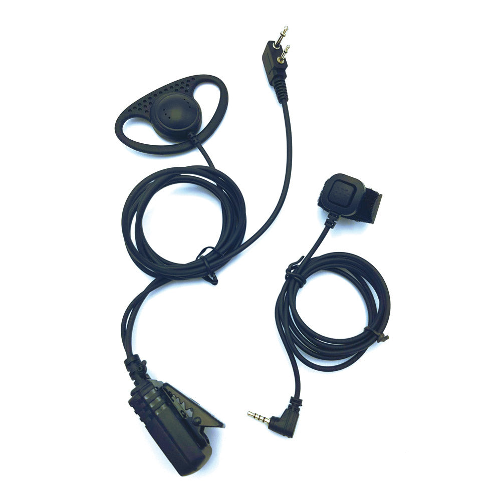 Albrecht AE34K – Headset, Ohrbügel, 3,5 mm, 2× PTT-Tasten, Schwarz, für Midland G10, G11V, D-200 und andere