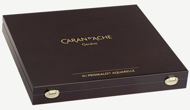 Caran d-Ache Caran d'Ache Prismalo Aquarellfarbstifte – 80 Farben, im Holzkoffer, Ø 3 mm, FSC