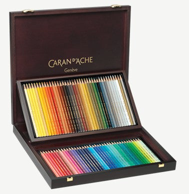 Caran d-Ache Caran d'Ache Prismalo Aquarellfarbstifte – 80 Farben, im Holzkoffer, Ø 3 mm, FSC