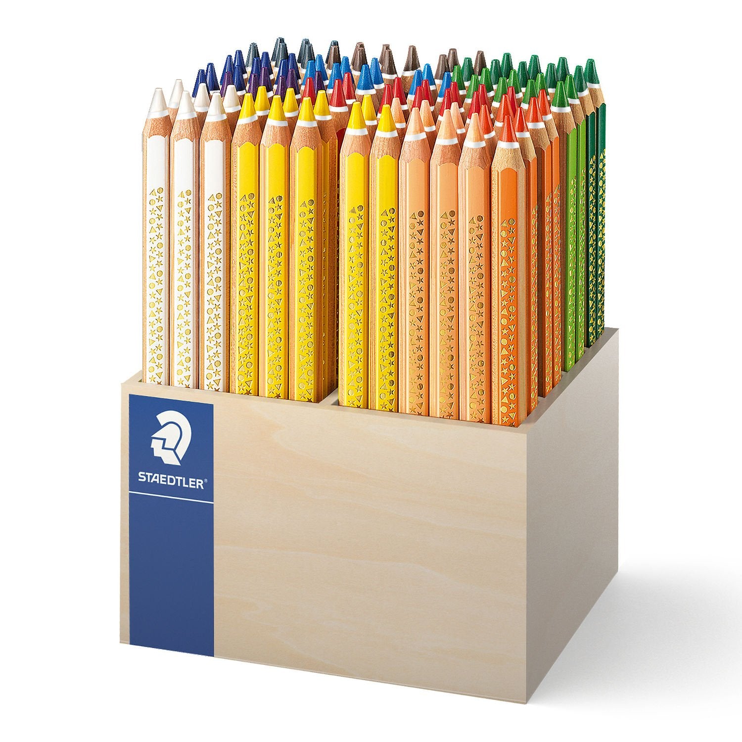 Staedtler Buntstifte Noris super jumbo – mehrfarbig, im Display, mit Spitzer, Ø 6,0 mm, dreikantig