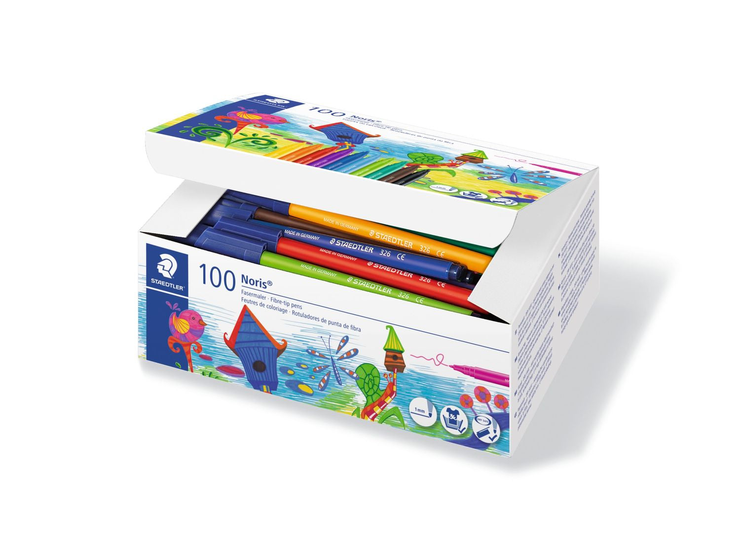 Staedtler Noris Filzstift – Rundspitze, 1 mm, wasserbasiert, 100 Farben
