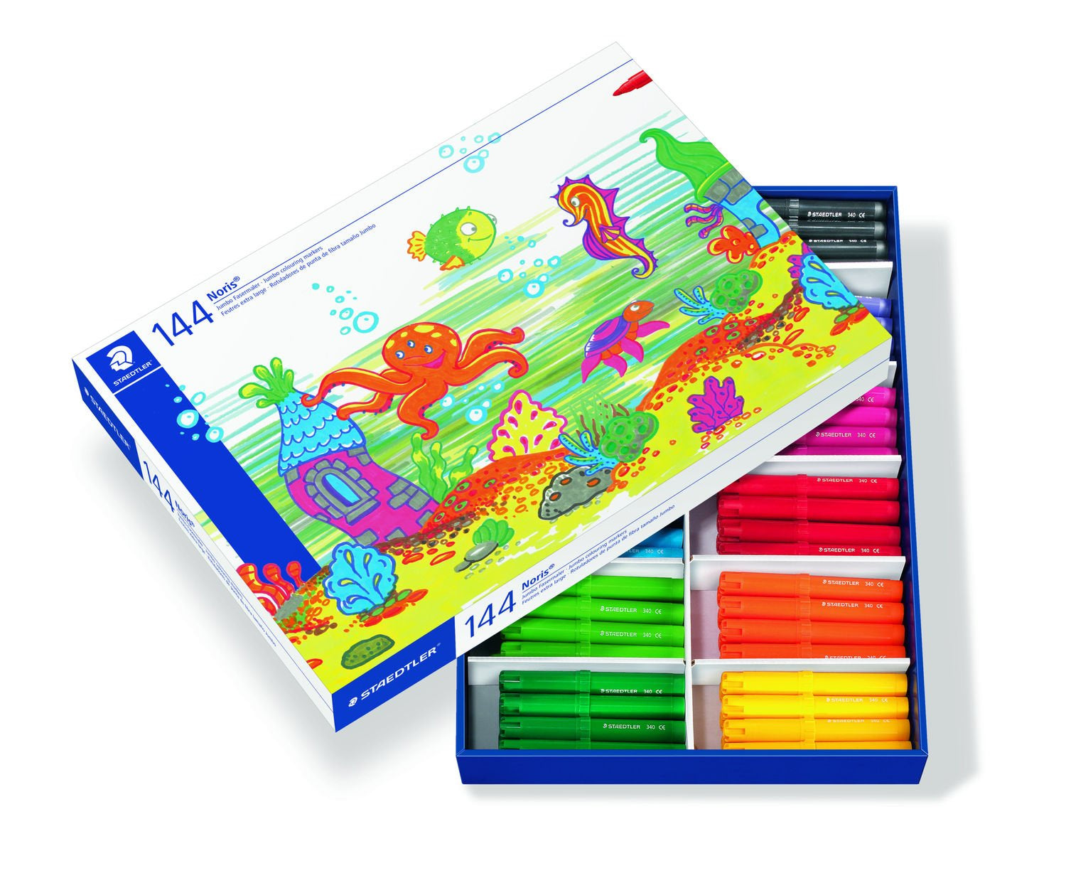 Staedtler Noris Jumbo Filzstifte, Strichbreite 3 mm, auswaschbar, 144 Stk.