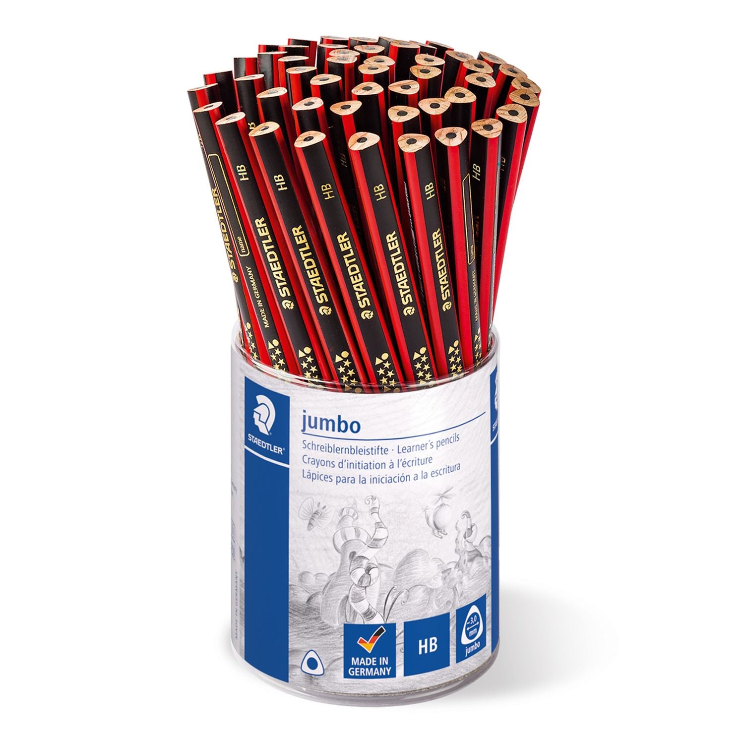 Staedtler Traditioneller Jumbo-Schreiblern-Bleistift HB, Dreikantig – 50er-Display