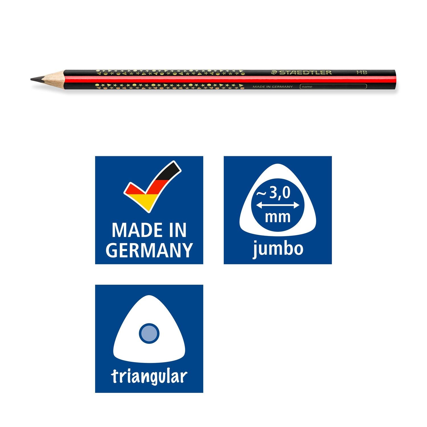 Staedtler Traditioneller Jumbo-Schreiblern-Bleistift HB, Dreikantig – 50er-Display