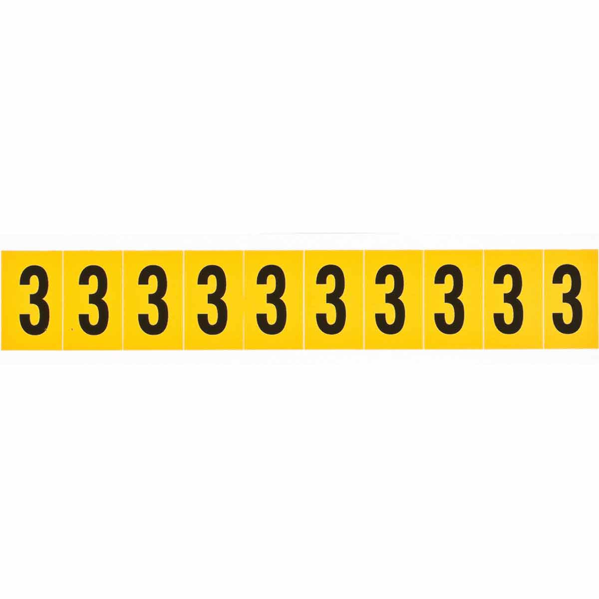 Brady Haftetiketten – rechteckig 22 × 38,1 mm, permanent, schwarz/gelb, Vinyl, 10 Stk.