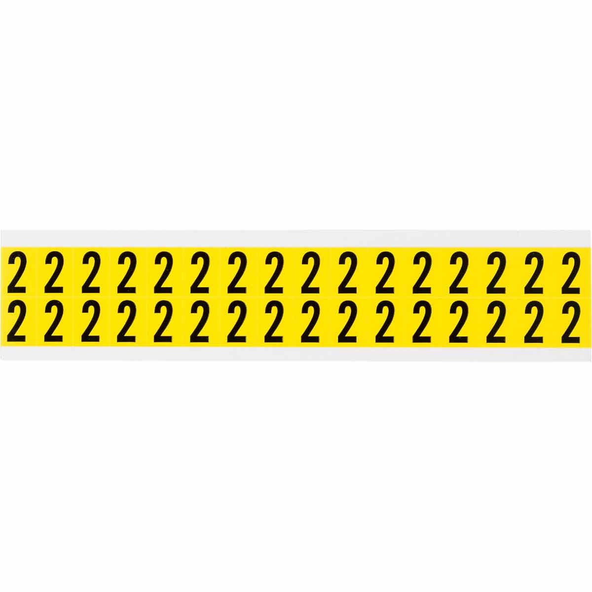 Brady Haftetiketten – rechteckig 14,3 × 19,1 mm, wiederablösbar, schwarz auf gelb, Vinyl, 32 Stk.
