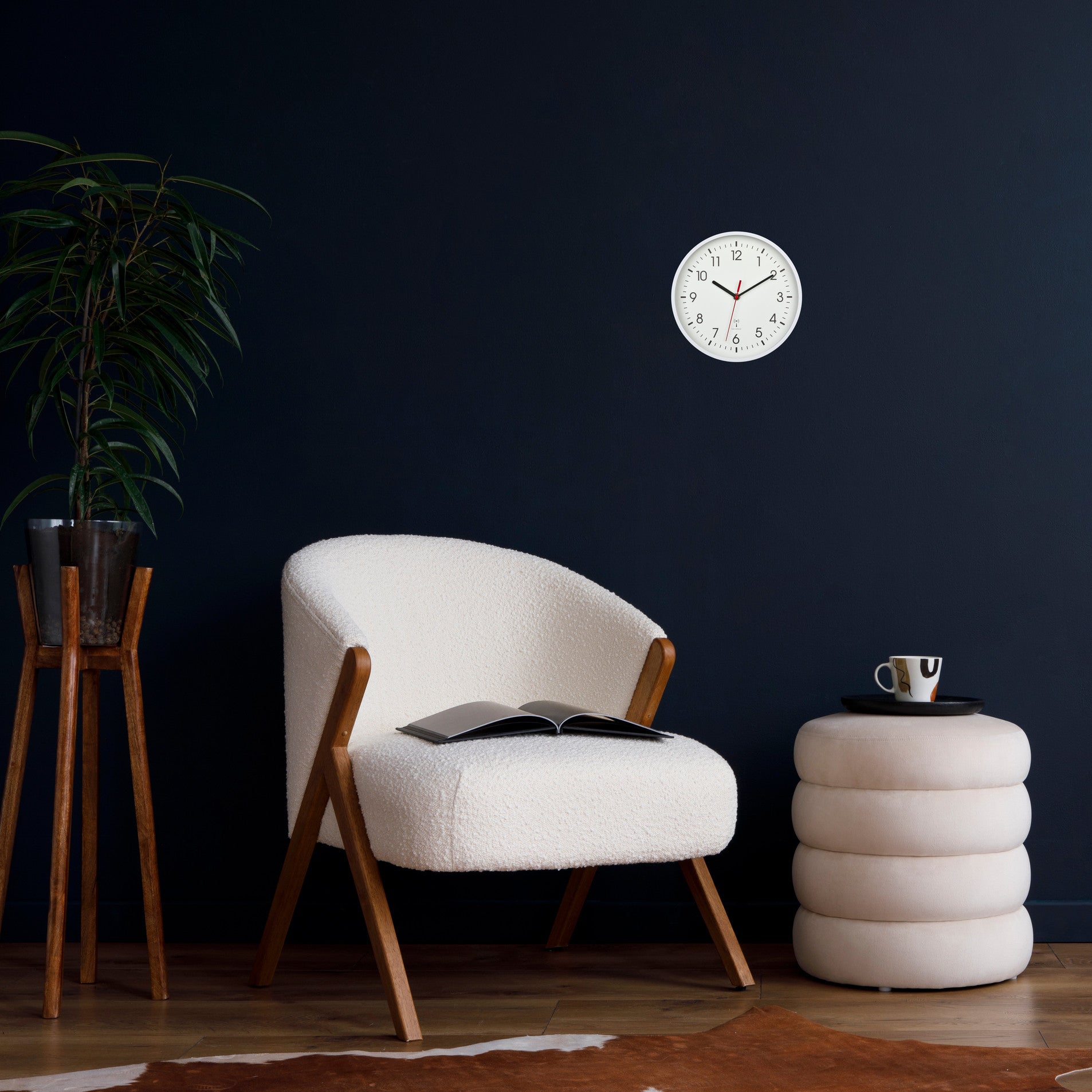 TFA-Dostmann TFA Dostmann Wanduhr – Funk, analog, Ø 24,5 cm, weiss, Kunststoff