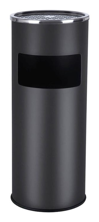 Songmics Standascher LTB17C – 30 l – galvanisierter Stahl, rund – schwarz/silber