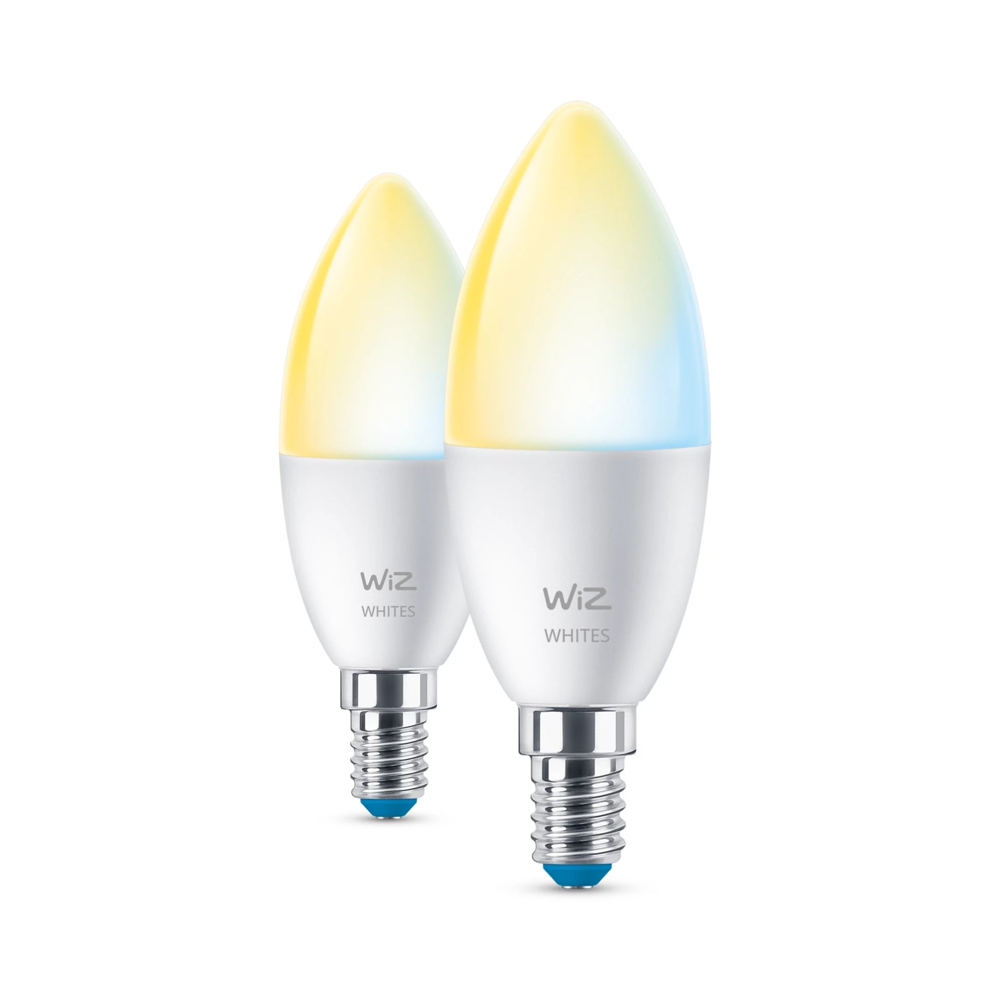 WiZ Leuchtmittel – E14 C37 – Tunable White 2700–6500 K, 470 lm, 4,9 W – 2er-Pack