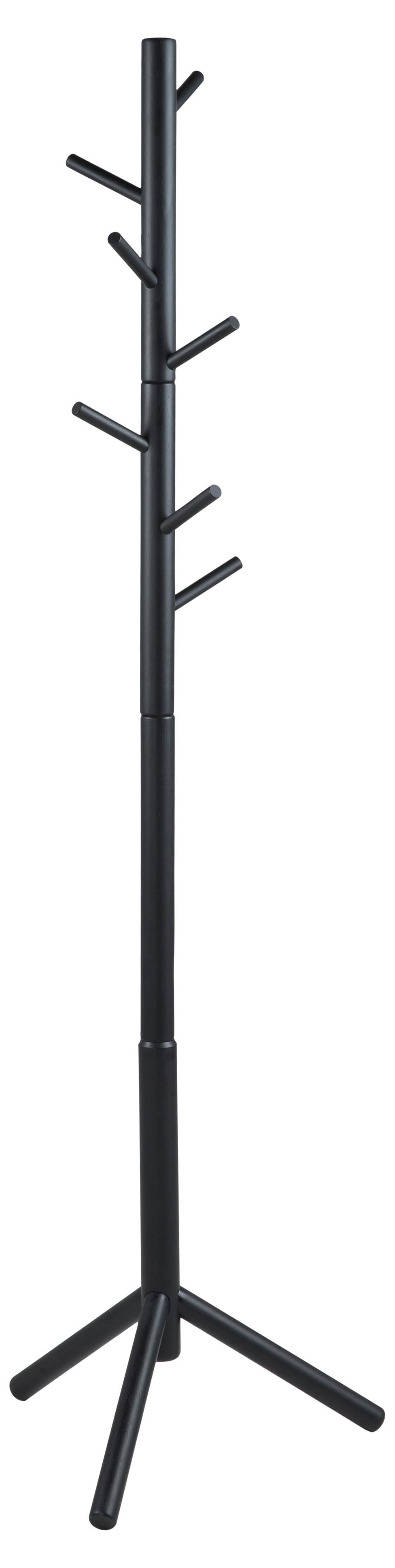 Actona Garderobenständer – Gummibaumholz – Schwarz – 1760 mm