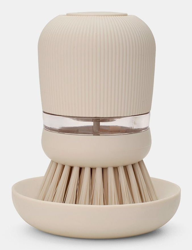 Brabantia Abwaschbürste – Polyester, Kunststoff, 9,8 cm, Beige, mit Seifenspender