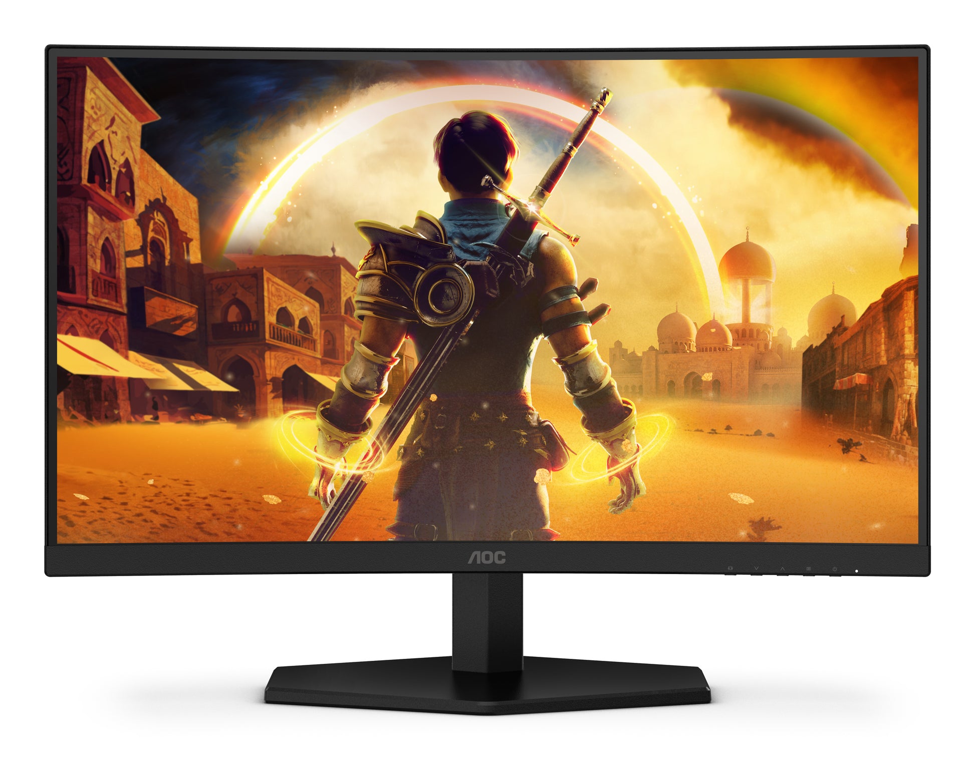 AOC C24G42E – Monitor, 23,6", VA, 180 Hz, 250 cd/m², Gebogen, Adaptive Sync, Lautsprecher, Schwarz