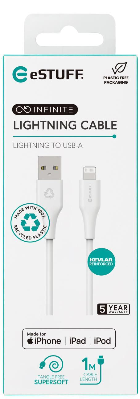 eSTUFF Daten- & Ladekabel – Lightning auf USB-A 1 m, MFi-zertifiziert – für iPhone/iPad