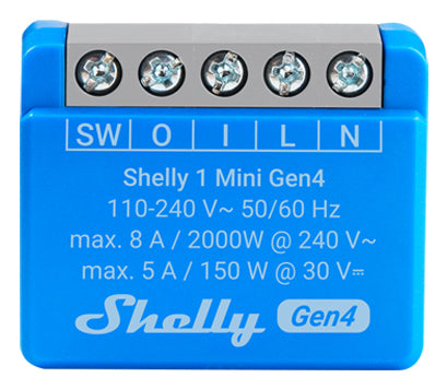 Shelly 1 Mini Gen4 – Smart-Steckdose – WLAN, Zigbee, 8 A – für Amazon Alexa, Google Assistant, Matter