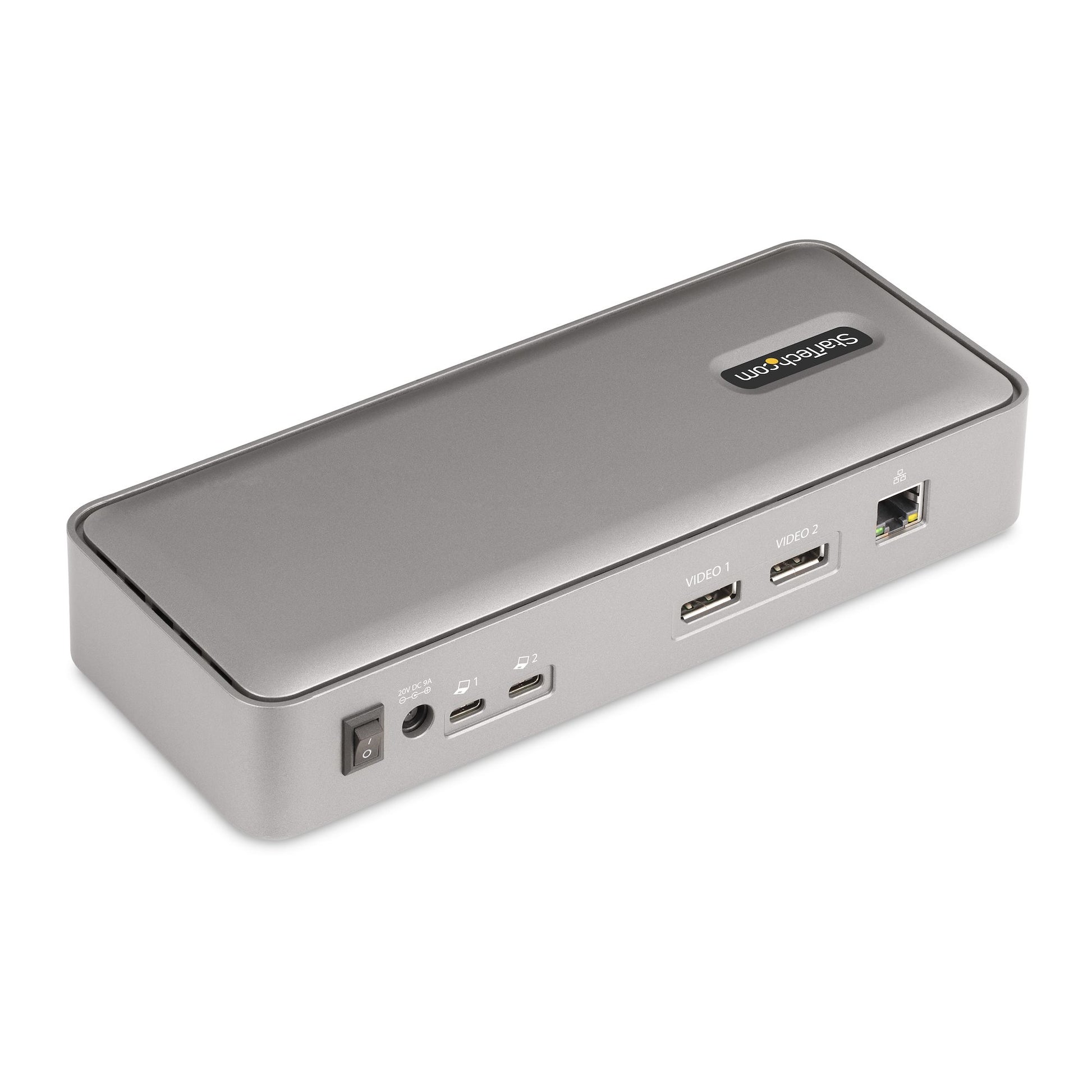 StarTech.com 129UE-USBC-KVM-DOCK – 2-Port DP Dual-View KVM-Switch – 4K/60 Hz, für Windows/macOS/Linux