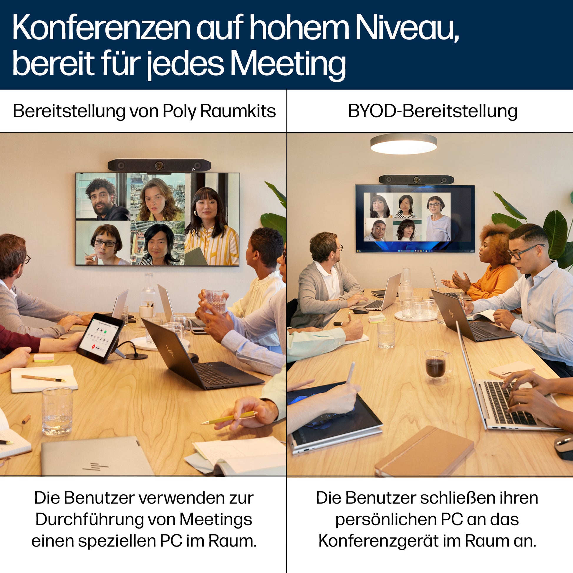 HP Poly Poly Studio V52 Videobar – 4K Ultra HD, 60 fps – Weiss