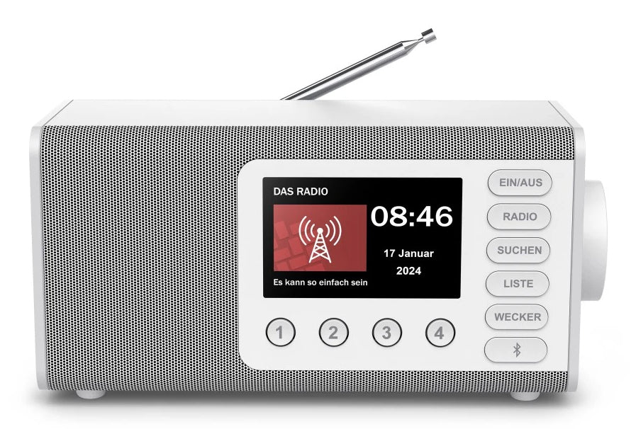 Hama DR1001 – Radiowecker DAB+/UKW, Bluetooth 5.0 – Weiss