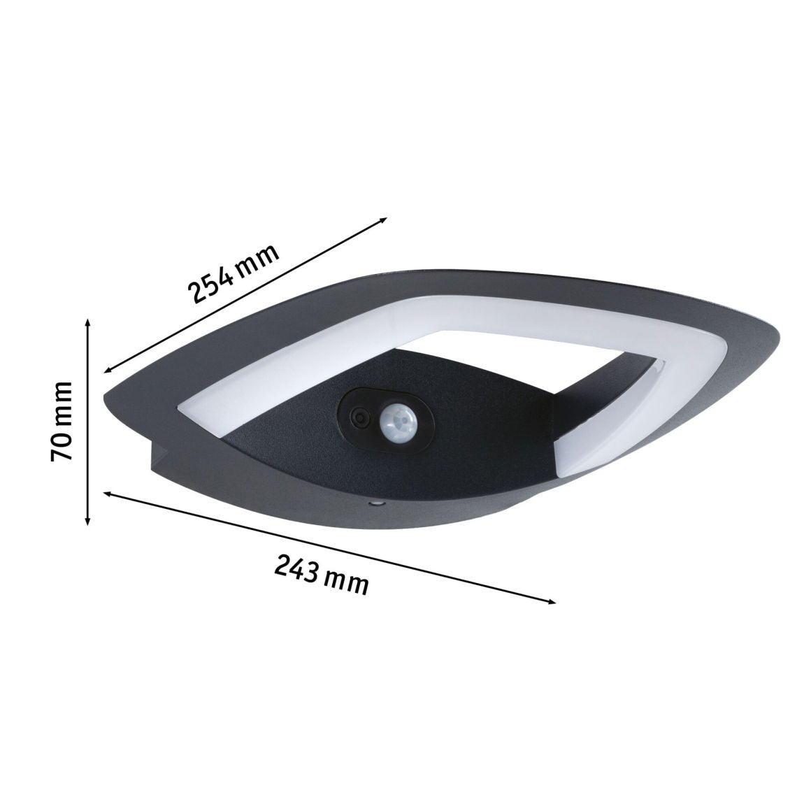 Paulmann Aussenwandleuchte – 2200 K – IP44 – Netzbetrieb – mit PIR-Bewegungsmelder – Anthrazit – Aluminium
