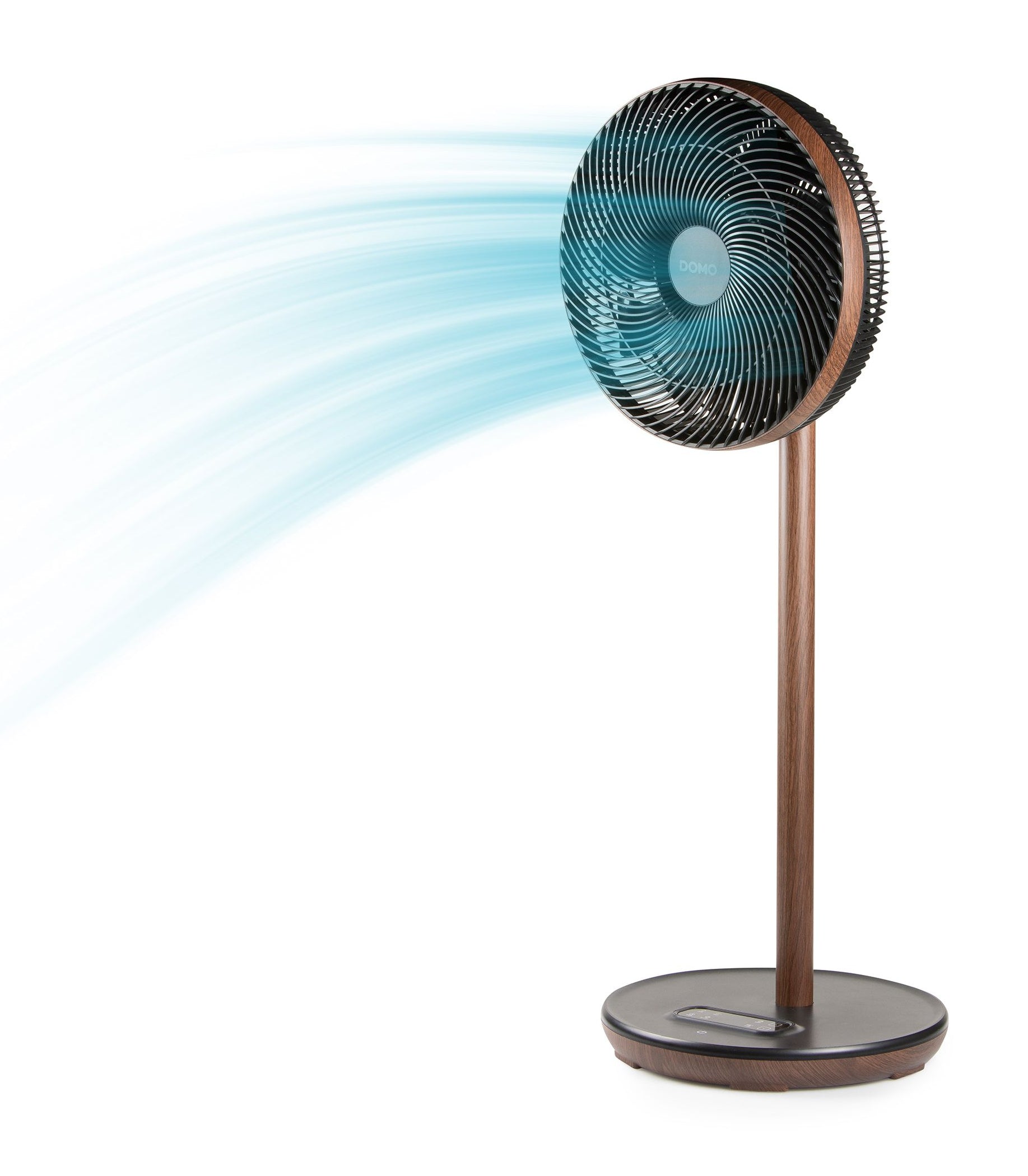 Domo Standventilator DO8155 – 9 Stufen, oszillierend, Timer, Fernbedienung, 26 W, 45 dB(A), Schwarz, Holz