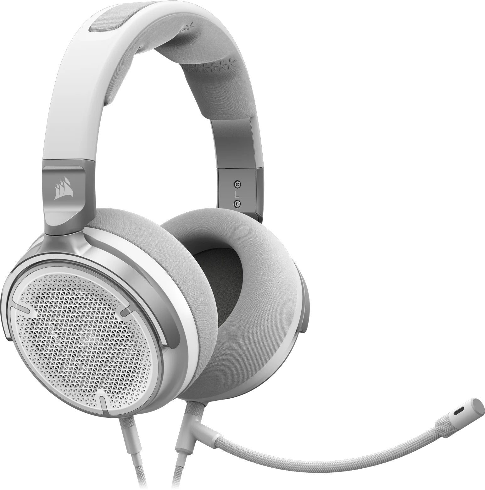 Corsair Virtuoso Pro – Duo Headset, Over-Ear – 3,5 mm Klinke, abnehmbares Mikrofon – Weiss – für PC