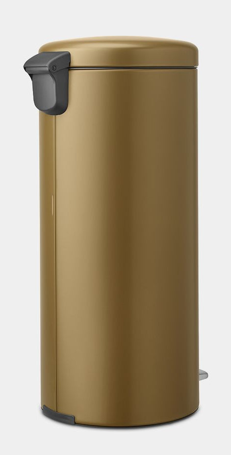 Brabantia NewIcon Treteimer – 30 l – Edelstahl, rund – Messing – Soft-Close, Anti-Rutsch