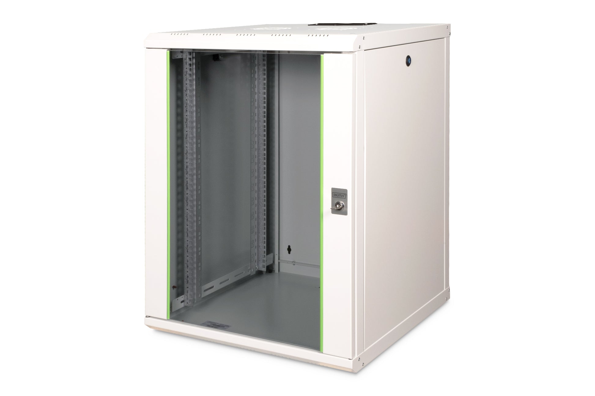 Digitus Unique – 19" Wandverteiler 16U, IP20, abschliessbar, 600 × 600 × 820 mm, lichtgrau, Stahl
